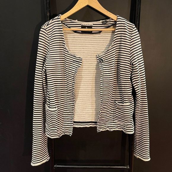 Maison Scotch One Button Stripped Jacket - Picture 1 of 4